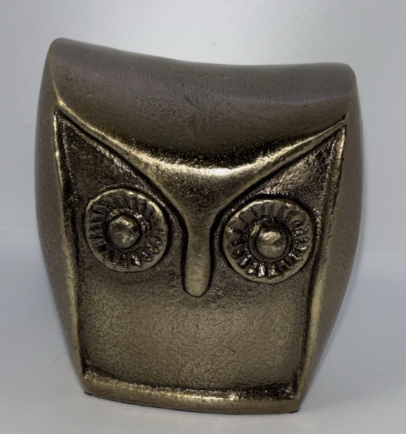 HD Designs Aluminum Owl Gold 3.6 Inches Home Decor Desk Table Shelf Figure