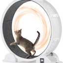 VEVOR Cat Exercise Wheel with Pedometer, 40.8 in Cat Running Wheel with Brake & Carpeted Runway, Quiet Cat Treadmill for Indoor Cats Under 30lbs, Cat Exerciser for Pets Health & Fitness White