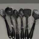 Mainstays 6-Piece Nylon Kitchen Utensil Set with Connector Ring, Black Plastic