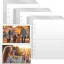 VOKOY 90 Pack Clear Binder Sleeves, Double Sided 2 Pocket Plastic Sleeves Pouch Binder Inserts Refill Sheets Protectors Photo Card Album Page Sticker Organizer for 6 Ring A5 Binder,360 Pockets