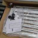 78.8" Extra Tall Cat Gate, 28.3-33" Wide Dog Door, Pressure Mounted Easy Walk Through Safety Metal Pet Gate for Doorway, No Drilling Cat Proof Gate (White)