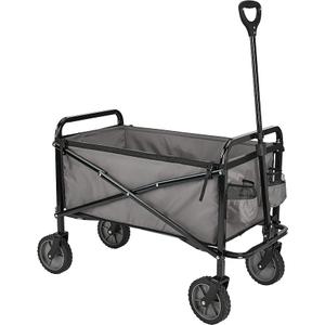 Amazon Basics Collapsible Heavy Duty Utility Wagon for Outdoor Sports, Camping, Garden, and Shopping, 265 Pounds Capacity, 27.6 x 40.9 x 20 inches, Gray
