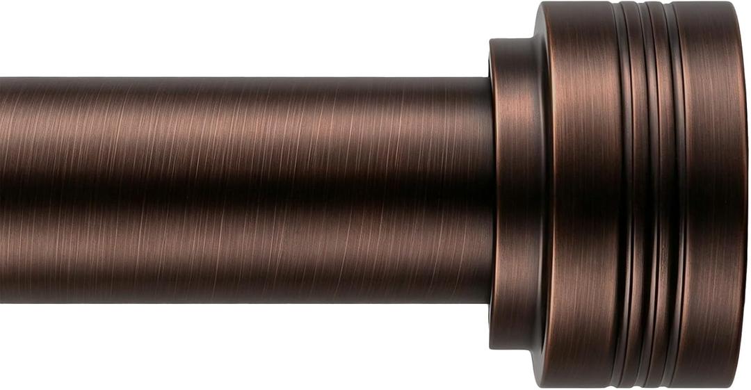 Curtain Rods for Windows 18-45 Inch,Adjustable Length 1 Inch Diameter Heavy Duty Curtain Rod for Bedroom/Kitchen/Dorm/Apartment/Door (Brushed Crimson Black)