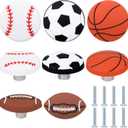 16 Pcs Sports Ball Dresser Knobs for Kids Baseball Basketball Dresser Drawer Knobs for Boys Football Soccer Hardware Drawer Pulls Handles for Cabinet Party Decor (Novel Style)