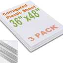Falling in Art 3 Pack 36x48 White Corrugated Plastic Board, 3/16'' Thick