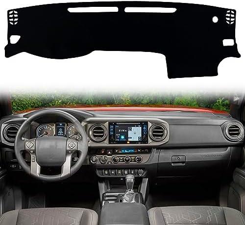 KEEGTBOX Dash Mat Cover Interior Dashboard Protector pad Compatible with Toyota Tacoma SR SR5 TRD Sport TRD Off-Road Limited and TRD Pro 2016-2023 Dashboard Cover Pad Carpet Protector (Black Trim)