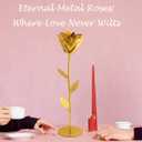 50th Anniversary Gold Gifts Golden Rose Romantic Gifts for Women Gold Table Decor Sweetheart Table Decorations Wedding Regalos para Mujer Gift for Girlfriend Wife Christmas Valentine's Day