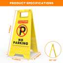 Henka 4-Pack No Parking Sign, 24 Inch Height, Double Sided A-Shaped Frame No Parking Sign, Folding No Parking Signs for Outside, Lawn, Driveway, Garage, Yard, Fire Lane - Bright Yellow, Medium Signage