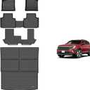 KELCSEECS Floor Mats & Cargo Liner Custom for Volkswagen Atlas 2025 2024-2018 (7 Passenger Bench) All Weather Protection Anti-Slip TPE Floor Liners Full Set Volkswagen Atlas Accessories Black