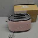 MELLERHOME Retro Toaster 2 Slice, 7 Browning Levels, 3 Functions (Reheat, Defrost, Cancel), Removable Crumb Tray, Under Base Cord Storage, Pink Kitchen Accessories Dcor
