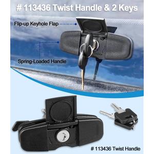PSLER 113436 Twist Handle Kit with 2Keys - for 100XQ / 100XL / 100XR Truck Cap, Replacement Part for Latches 83514/83515