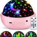 COOLNIGHT Unicorn Night Light Star Projector for Kids, 3 Films+93 Colors Kids Projector Night Light,360 Rotating All Night, Remote+Dimmable+Timer,3 Year Old Girl Gifts,4 Year Old Girl Birthday Gifts (Red)
