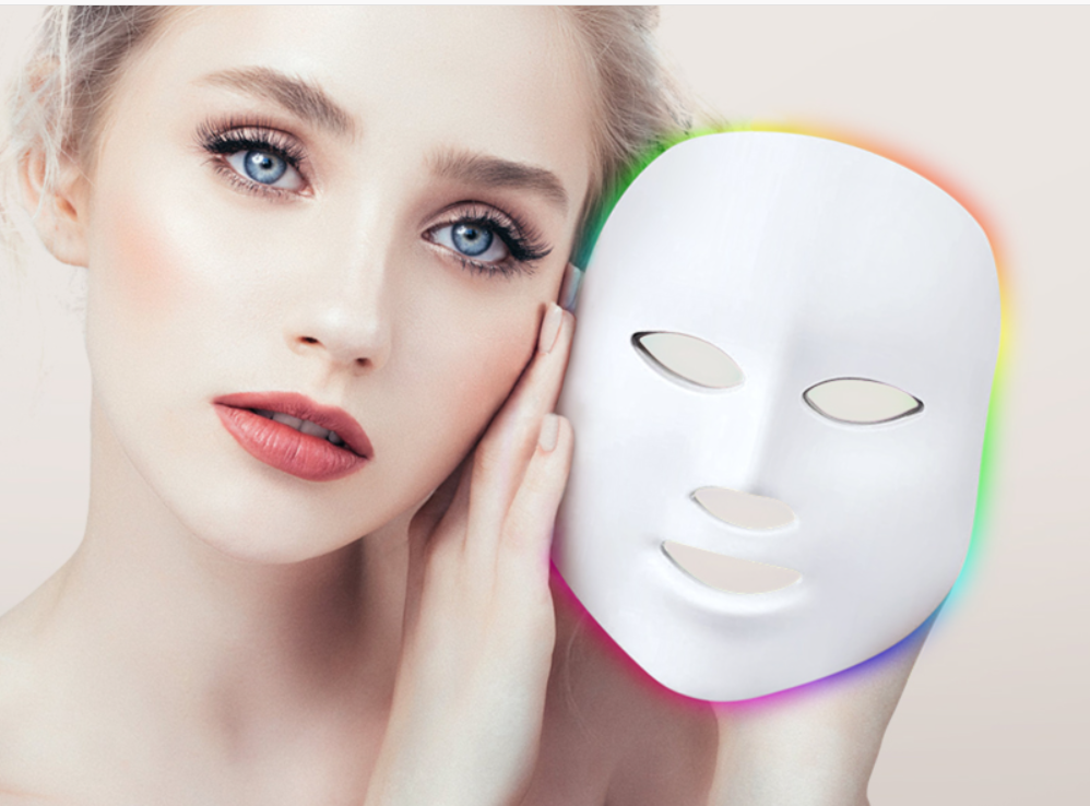 Red Light Mask for Face, 7 Custom Modes with Infrared, 850nm Infrared & Red Light Masks, Portable with Timer for Home Use