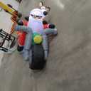 JOIEDOMI 7 FT Long Christmas Inflatables Outdoor Decorations, Inflatable Santa Riding Motorcycle with Reindeer, Blow Up Yard Decoration with Build-in LED for Xmas Party Outdoor Yard Garden Lawn Décor