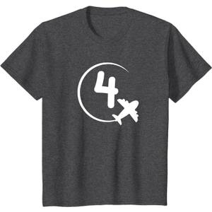 Kids Four 4 year old birthday Airplane shirt. Boy 4th birthday T-Shirt, 2T