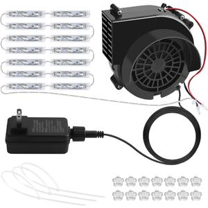 Kalolary 2.5A Replacement Air Blower for Inflatables, Inflatable Air Fan Blowers with 12v/3A Adapter & 14 White LED Lights, Halloween Christmas Inflatable Outdoor Decorations Fan Blower Set