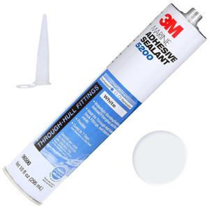 3M Marine Adhesive Sealant 5200 (06500) Permanent Bonding and Sealing for Boats and RVs Above and Below the Waterline Waterproof Repair, White, 10 fl oz Cartridge, 2 Pieces