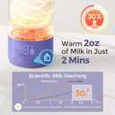 Momcozy Portable Bottle Warmer for Travel Dual Heating Modes for Breast Milk & Water, Portable Milk Warmer with Fast Heating & Long Battery Life, 17 Ounces Large Capacity, Purple