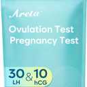 2 x Areta Ovulation & Pregnancy Test Strips: 30 Ovulation Strips & 10 Pregnancy Tests Combo Kit | Accurate at-Home Fertility Tracker | Highly Sensitive Early Pregnancy Detection | 30 LH + 10 HCG (1 Count (Pack of 40))