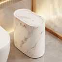 Bathroom Trashcans with Lids, Plastic Marble Wood Pattern Trash Can Small Garbage Bin with Lid for Bathroom Narrow Wastebasket Modern Waste Basket for Home Indoor Hotel (Plastic Marble Pattern)
