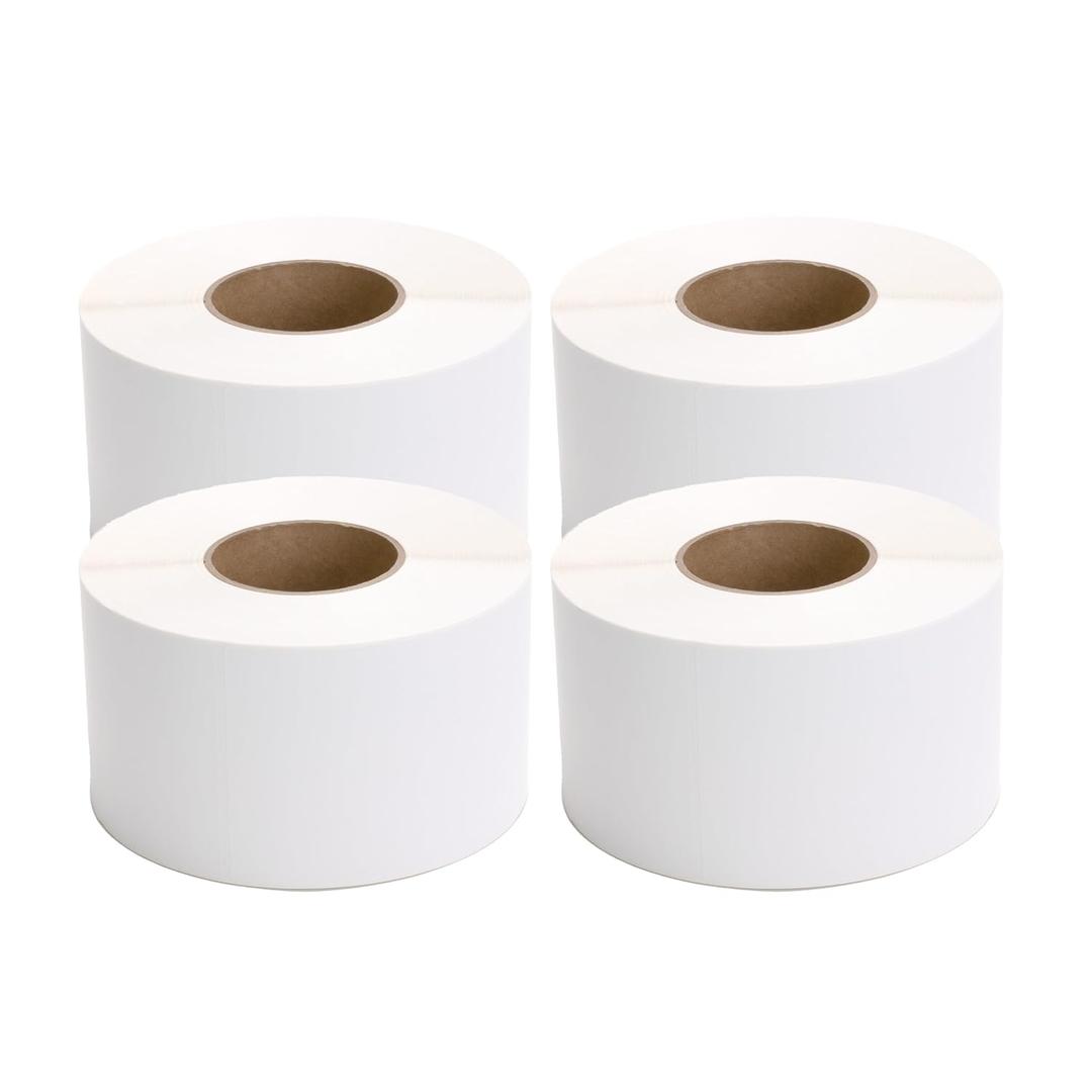 TSC Thermal Label Transfer Paper for Printers, Stickers and Labels for Postage, Receipts, Retail, Business, 4" Width x 6" Length, 3" Core, 8" Outer Diameter, White, 1000 Labels Per Roll, 4 Rolls
