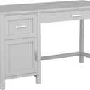 Martha Stewart Hutton Shaker Style Home Office Desk with Storage in Gray with Brushed Nickel Hardware, Set of 1
