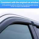 Nilight Tape-On Rain Guards for Ford F-150 SuperCrew Cab 20152020 (Black Window Trim Only, Not for Chrome Trim/Lariat/Limited), Window Visors Vent Wind Deflectors-4PCS