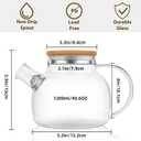 CnGlass Glass Teapot Stovetop Safe,40.6oz Clear Tea pot with Removable Filter Spout,Loose Leaf and Blooming Tea Maker, 40.6oz/1200ml
