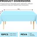 10 Pack Premium Disposable Plastic Tablecloth 54" X 108" Rectangle Table Cover for Birthdays Weddings Christmas Anniversary Buffet Table (Light Blue)