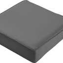 Classic Accessories Montlake Water-Resistant 21 x 21 x 5 Inch Square Outdoor Seat Cushion, Patio Furniture Chair Cushion, Light Charcoal Grey, Patio Furniture Cushion Covers