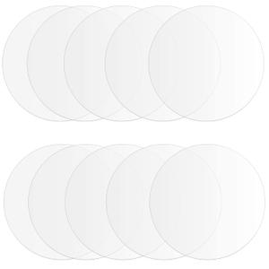PINGEUI 10 Pieces 10 Inch Clear Acrylic Disks, 1/12Inch Thick Transparent Round Acrylic Disc, Thick Circle Acrylic Sheets for Sign, DIY Crafts, Painting Tray