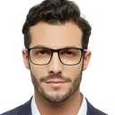 OCCI CHIARI Reading Glasses Men's Rectangle Reader Durable Spring Hinge 1.0 1.25 1.5 1.75 2.0 2.25 2.5 2.75 3.0 3.5, (Black/Transparent 225)  