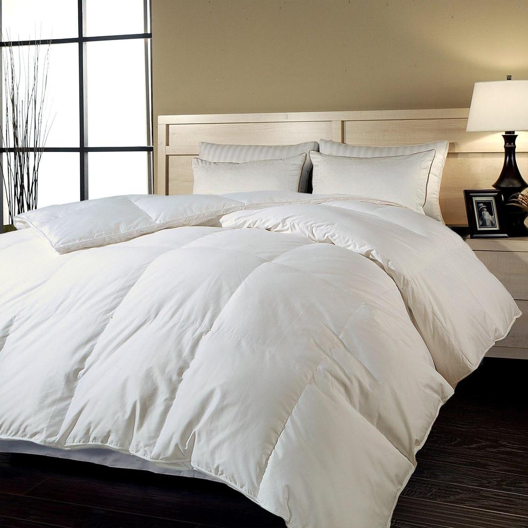 Blue Ridge Home Fashions Naples 700 Thread Count Cotton Down Alternative Comforter, King, White