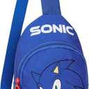 Sonic The Hedgehog Crossbody Bag with Zipped Compartment & Adjustable Strap, Sling Bag Daypack - Gamer Gifts