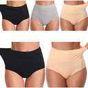 UMMISS Womens Underwear,Cotton High Waist Underwear for Women Full Coverage Soft Comfortable Briefs Panty Multipack S