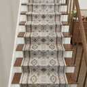 Stair Treads for Wooden Steps Non-Slip Stair Carpet Mat Indoor Stair Runner Rugs for Kids and Dogs, 100% Polyester Carpet Stair Treads Peel and Stick Runners for Kitchen, 2.6x10ft, Beige