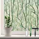 3D Vintage Stained Glass Window Film 22.81x102.36 Inch, Pack Of 3