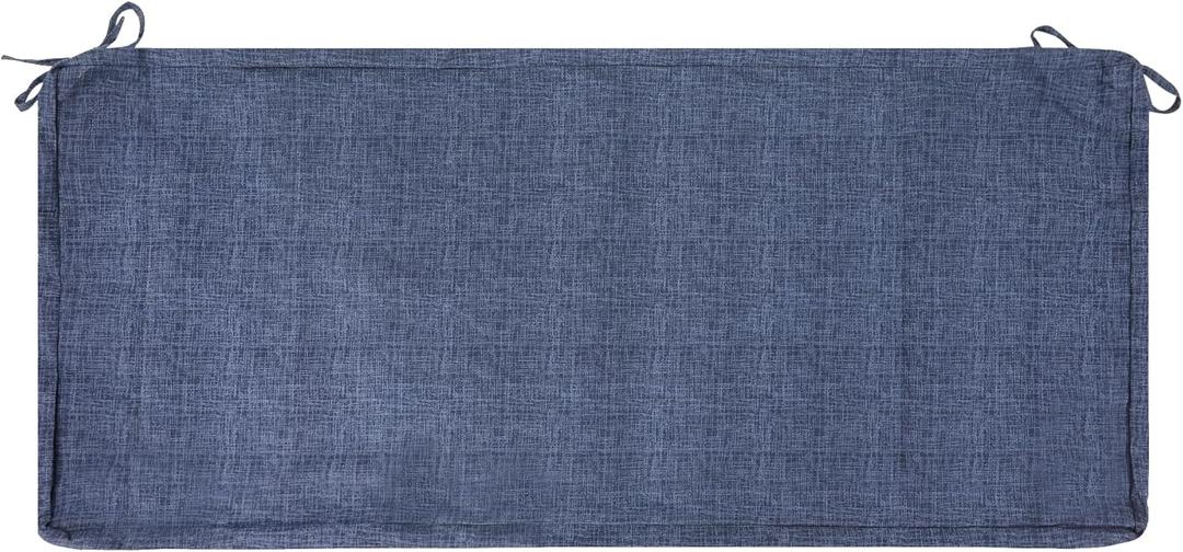 Magpie Fabrics Patio Bench Cushion Cover 45x18x3 Inch, NO Insert! Water&Fade Resistant Outdoor Loveseat Replacement Cover with Zipper (Navy Blue Textured)