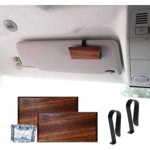 2 Pcs Sapele Car Air Freshener - Wood Car Odor Eliminator - Visor Clip Scent (Frosted Breeze)