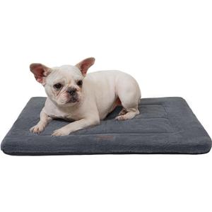 MADE 4 PETS Dog Crate Pad Bed for Small Dogs, Washable & Reversible, Anti-Slip Kennel Mat for Cozy Sleeping, Soft Fluffy Dog Bed for Indoor & Outdoor Use, 24"x18", Dark Gray