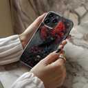 for iPhone 14 Pro Max Case CuteWireless Charging Compatible Dual-Layer Hard Shell + Silicone Cover - Trendy Wildflower Design Protective Phone Case for Women - Goth Fantasy Raven