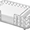 Sumnacon Stylish Bathroom Guest Towel Holder-Rectangle Crystal Napkin Holder for Guest Hand Towels Paper Napkins, Decorative Napkin Tray for Bathroom Vanity Toilet Tank Table Kitchen Countertop,Silver (9.9 x 6 Inch/Guest Towel)