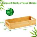 VITVITI Toilet Tray for Bathroom, Bamboo Toilets Paper Storage with Handles, Toilet Paper Tray Holder Organizer Basket for Top Tank/Kitchen Counter Natural,14.9x5.9 Inch