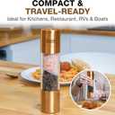 Epar 2 in 1 Gold Salt and Pepper Grinder Combo - Brass All in One Dual Salt & Pepper Grinder Set in One for Kitchen - Manual Grinding Salt Pepper Mill Refillable - Stainless Steel
