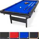 GoSports 8 ft Billiards Tables - No Assembly, Choose Your Color - Portable Pool Table Includes Full Set of Balls, 2 Cue Sticks, Chalk and Felt Brush