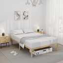 14 Inch Bamboo Bed Frame Solid Wood Platform Bed Frame, Strong and Stable, with Non-Slip Slats for Support, No Box Spring Needed, Easy to Assemble, Noise-Free (Natural, Full), Full with No Headboard