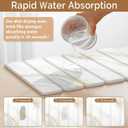 Small Stone Dish Drying Mat for Kitchen Counter, 15.7"12" & 8"x4" Quick Dry Stone Mats, Foldable Water Absorbing Diatomaceous Earth Drying Dish Pad for Countertop Bottles Utensils Cup (Gold White)