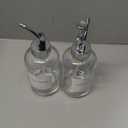 Molimoli Hand Bathroom Soap Dispenser Set, Glass Mouthwash Dispenser for Bathroom, Dish Soap Dispenser for Kitchen Sink, Soap Dispenser Pump, 500ml/16.9 Oz, Set of 2, Silver