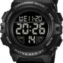Kids Watch,Boys Watch for 3-15 Year Old Boys,Digital Sport Outdoor Multifunctional Chronograph LED 50 M Waterproof Alarm Calendar Analog Watch for Children with Silicone Band,Kids Gift (02-Black-B)