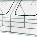 Aoodor 6 x 3 x 3 ft Mini Greenhouse with 2 Zipper Doors, Water-Resistant, UV-Protected for Flowers, Vegetables, and Herbs, Transparent